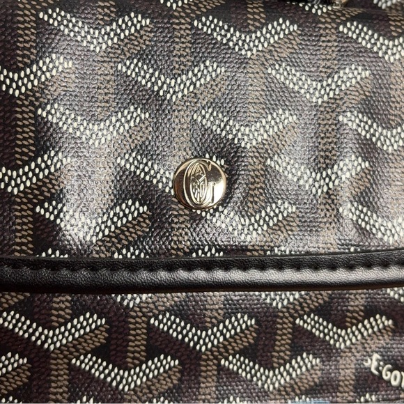 FAUX GOYARD SAINT LOUIS PM TOTE - BLACK GOYARDINE - Picture 4 of 16